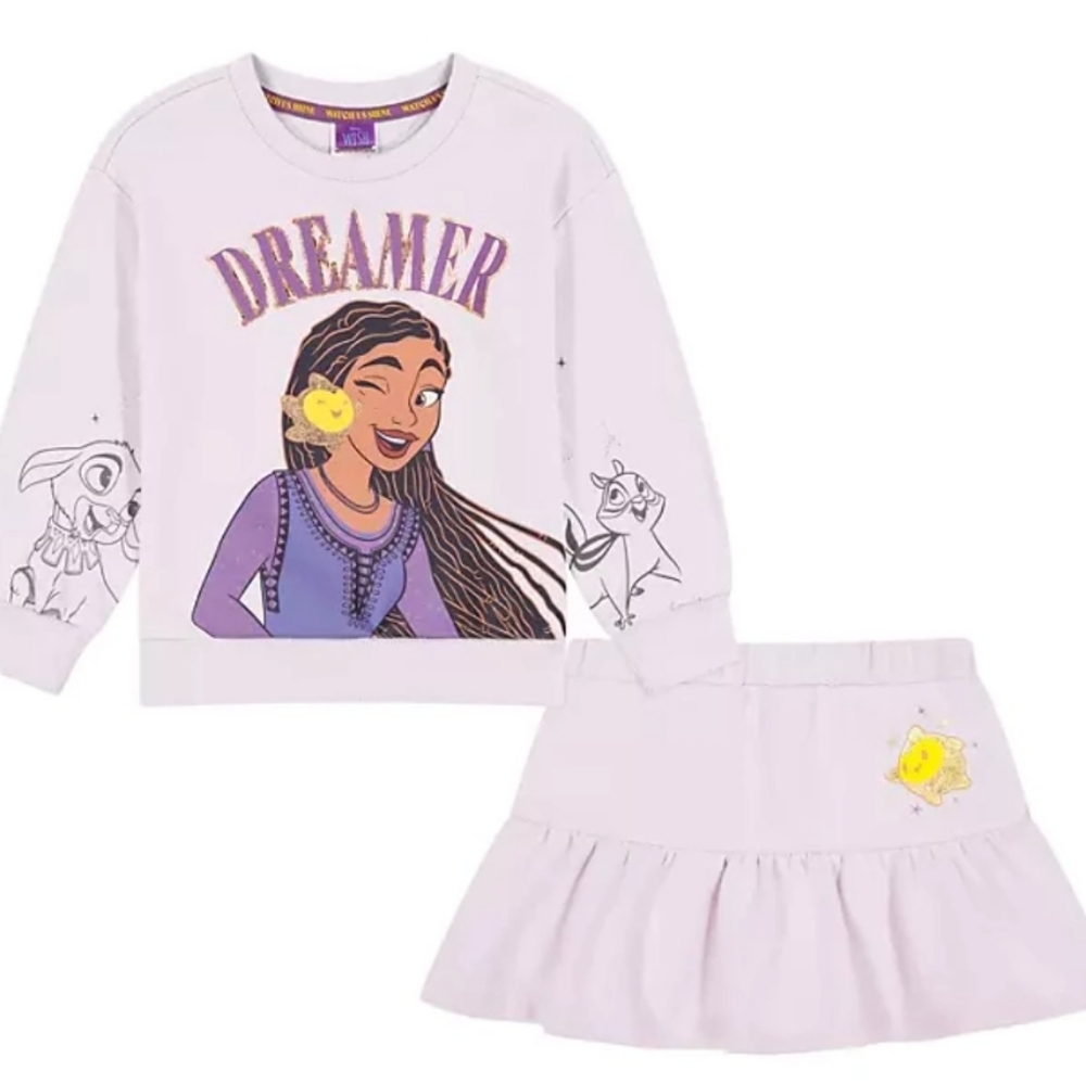 DISNEY WISH DREAMER 2 Piece Sweatshirt & Skort Set. Size 2T or 3T Available